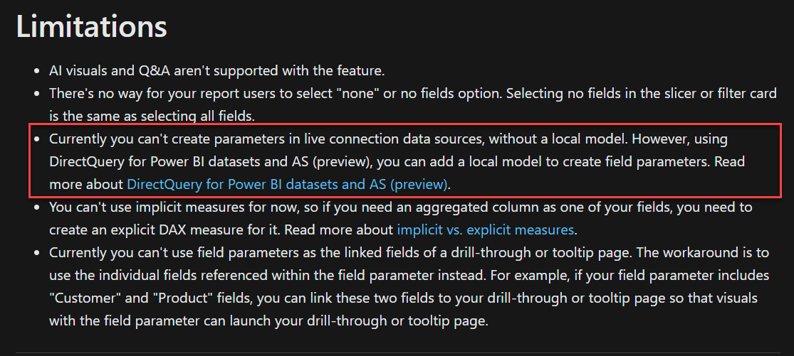 Solved: Field Parameters in AAS models - Microsoft Fabric Community