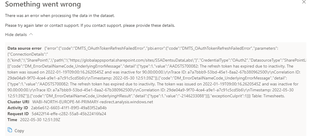 Solved: Excel Data refresh failing - Microsoft Fabric Community
