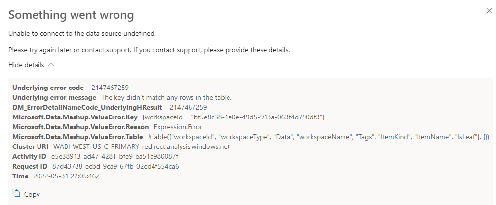 Solved: Dataset refresh based on Dataflow failing - Microsoft Fabric ...