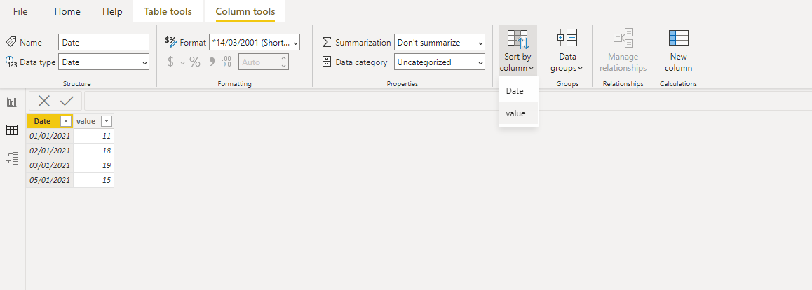 Solved: Sort matrix chart by the values of the column pass ...