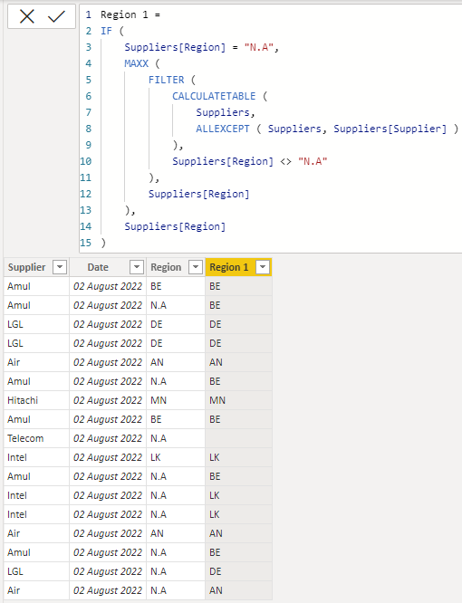 Solved: Replace N.a with non null Value corresponding to t ...