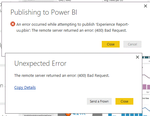 HUGE problem when publishing a report - Microsoft Fabric Community