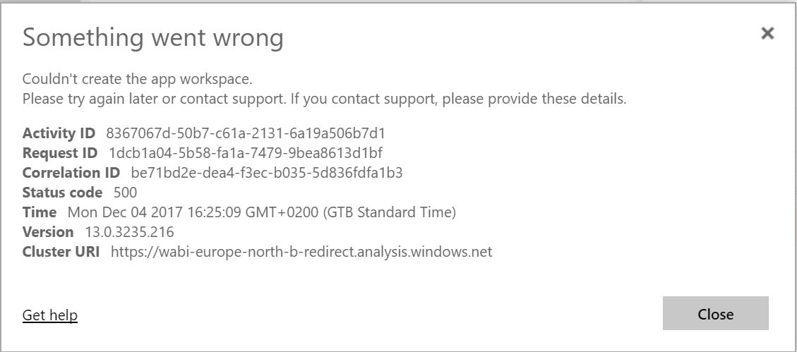 Unable to create app workspace - Microsoft Fabric Community