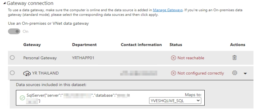 Could not connect Gateway and refresh the data by ... - Microsoft ...