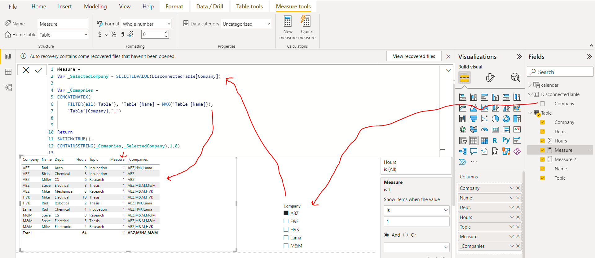 Solved: Filtering a column based on a value from another c ...