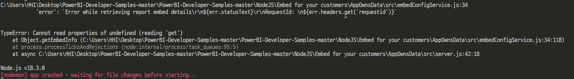 power bi api javascript 'TypeError: Cannot read pr... - Microsoft ...