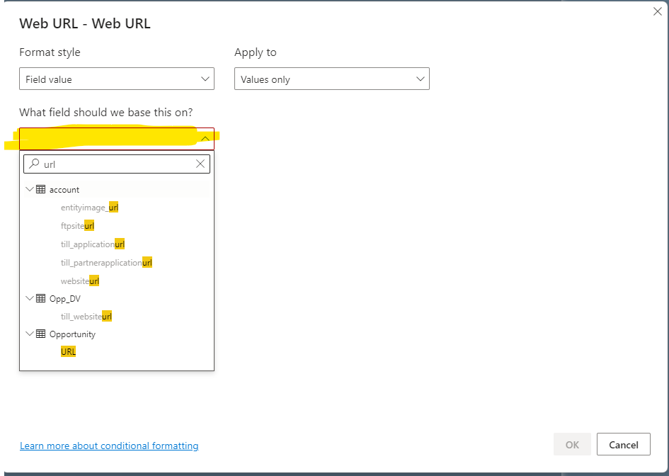 web url not working when the implicit measure is d... - Microsoft ...