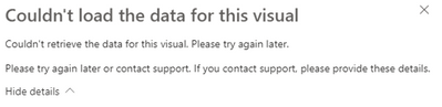 Power BI visual not rendering in PowerBi Service - Microsoft Fabric ...