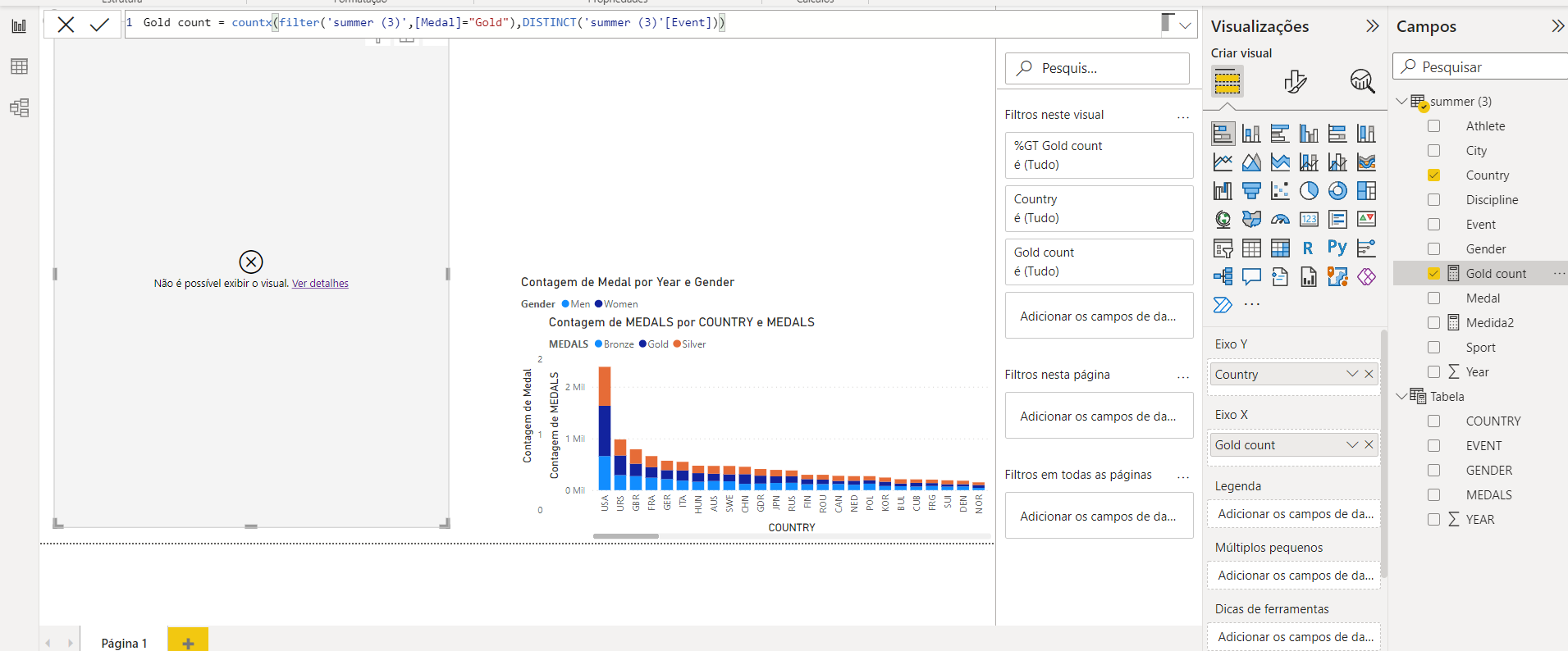 Create a bar chart using distinct values of an spe... - Microsoft ...
