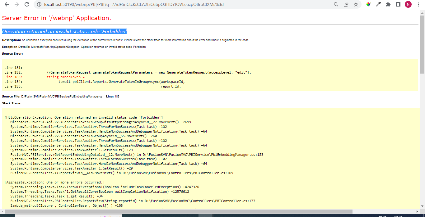 Operation returned an invalid status code 'Forbidd... - Microsoft ...