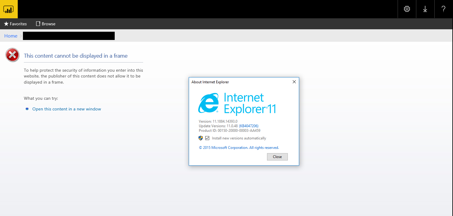 IE and Edge Report error: This content cannot be d... - Microsoft ...