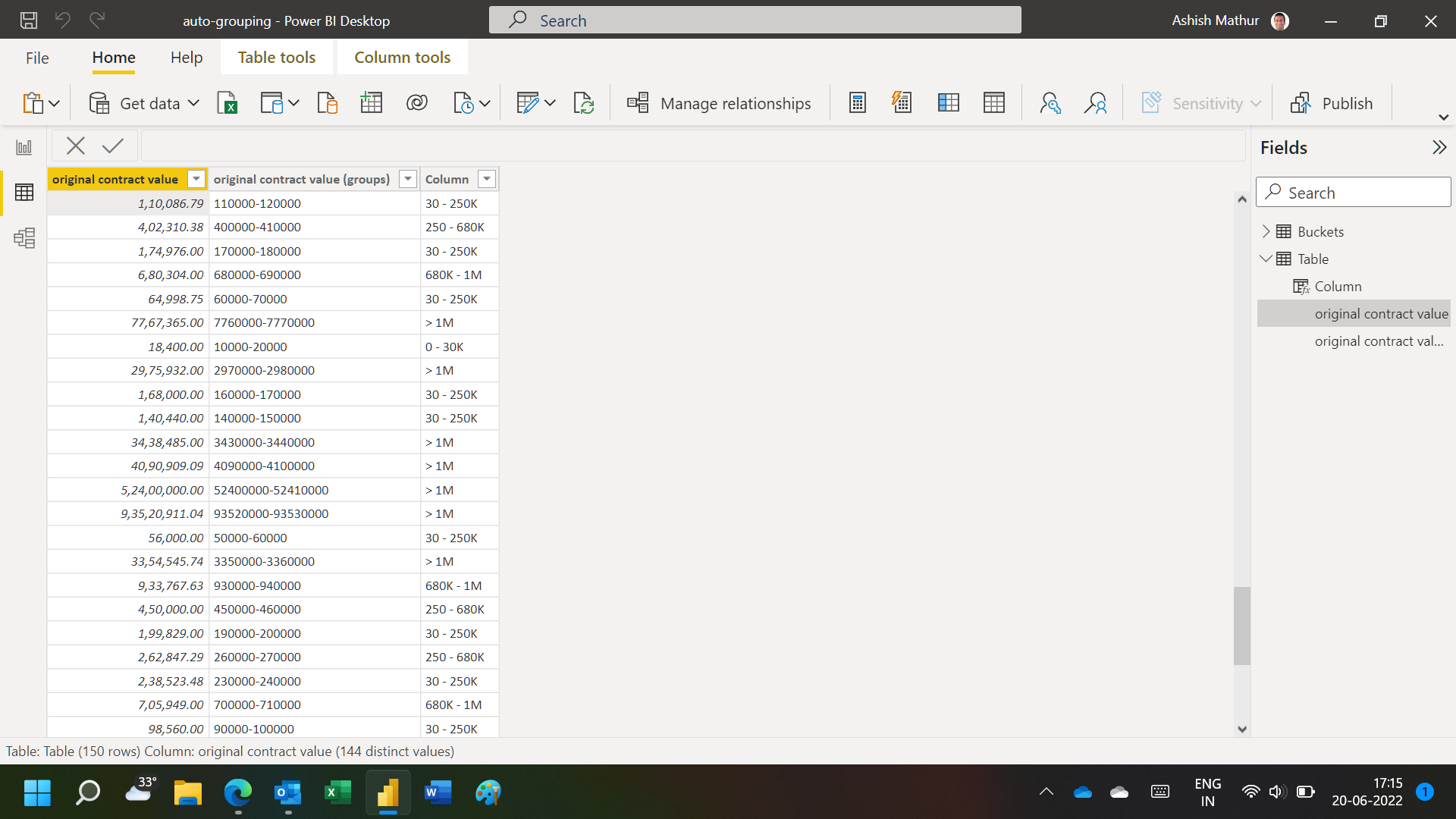 Solved: Automatic grouping data by range - Microsoft Fabric Community