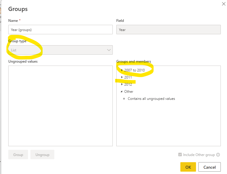 Solved: Year table grouped using measure - Microsoft Fabric Community