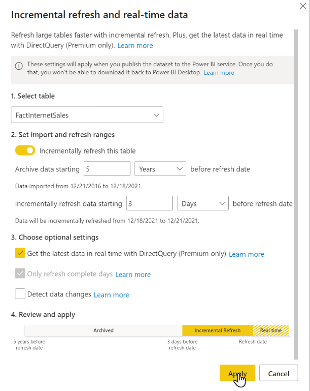 Solved: Incremental Refresh, multiple policy(?) - Microsoft Fabric ...