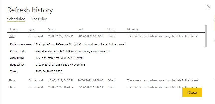 Refresh Issue - Microsoft Fabric Community