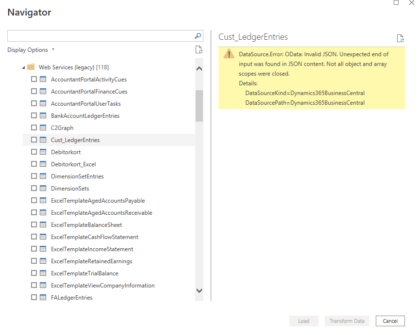 Datasource.Error: Odata: Invalid Json. Unexpected ... - Microsoft Fabric  Community