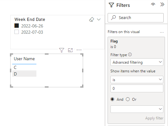 Filter one table column to get the results of the ... - Microsoft ...