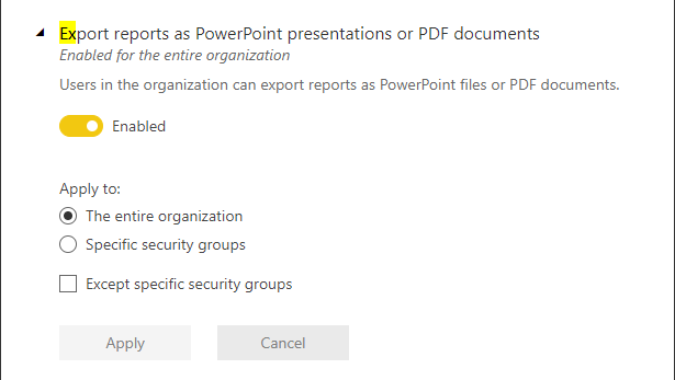 export paginated report to pdf or excel in power b... - Microsoft ...