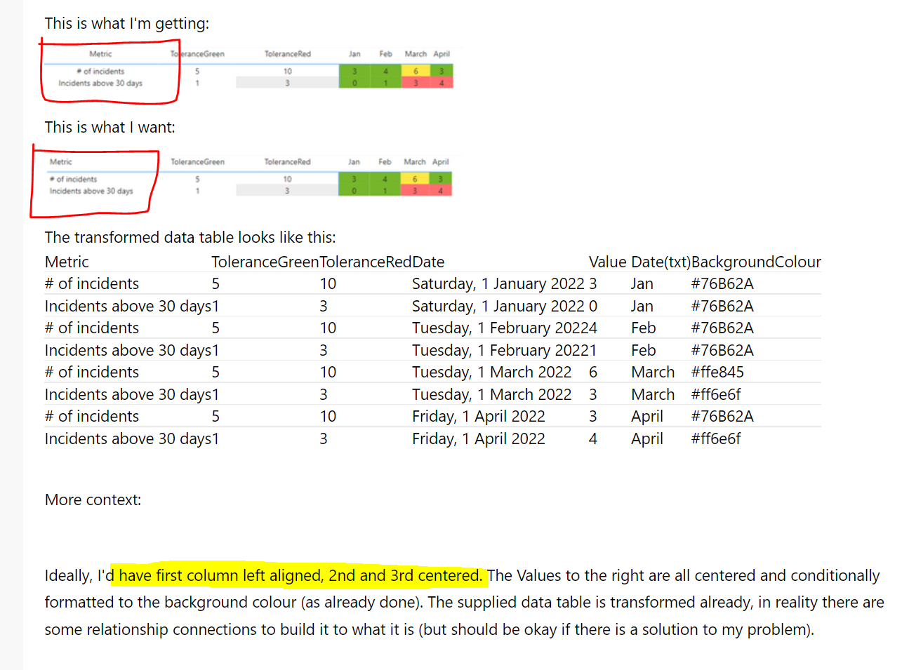 Formatting matrix rows - Microsoft Fabric Community