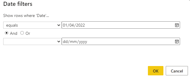 Solved: Filtering by date returns no results - Microsoft Fabric Community