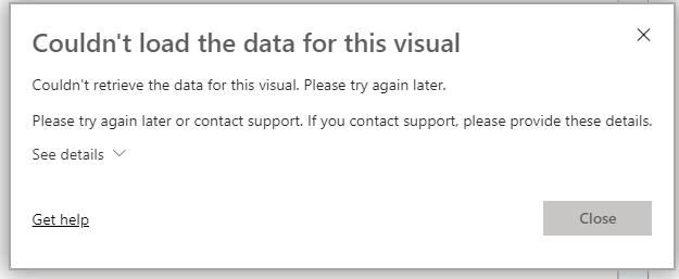 Can't Display the visual - Microsoft Fabric Community