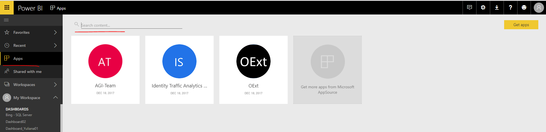 Search option inside the app - Microsoft Fabric Community