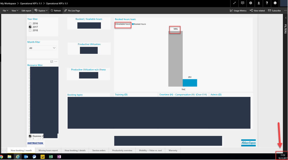 Available hours in Power BI Service after upload