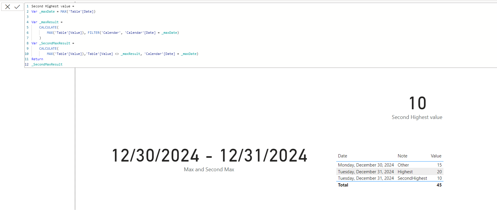 Rank Second Largest Criteria - Calculating Values - Microsoft Fabric ...