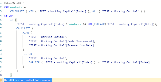 Solved: IRR error - Microsoft Fabric Community