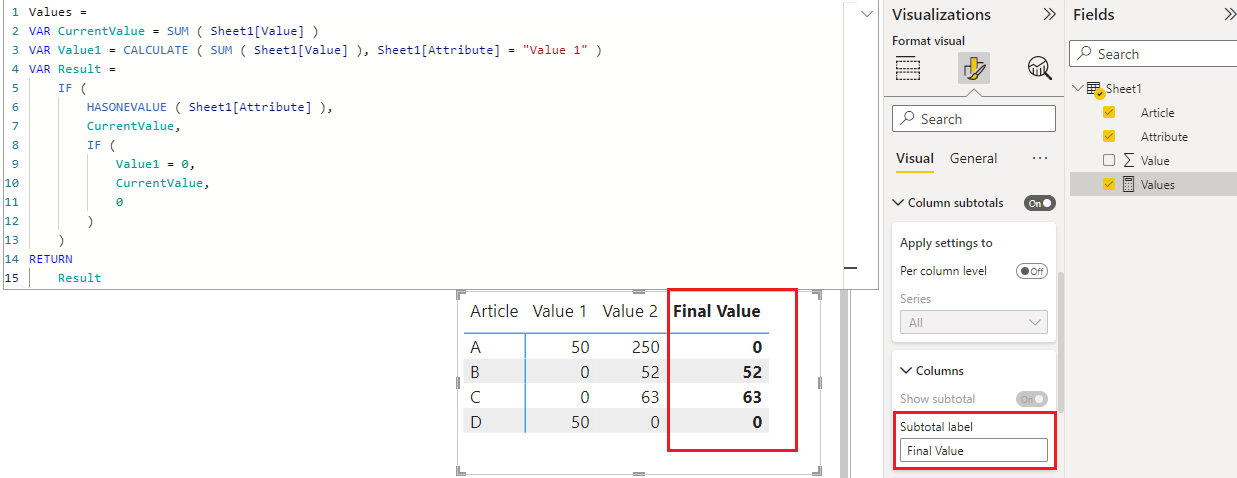 SUM if second column is 0 - Microsoft Fabric Community