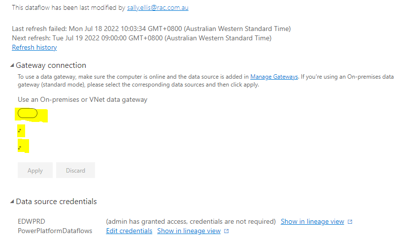 Gateway not appearing within dataflow settings - Microsoft Fabric Community