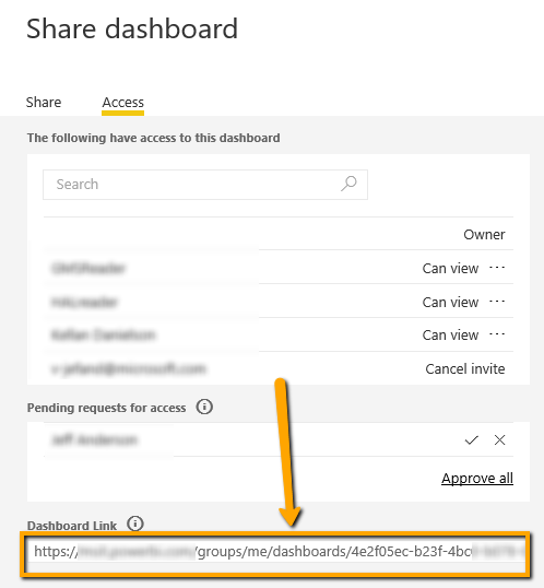 You can send the Dashboard Link that users can click to get access