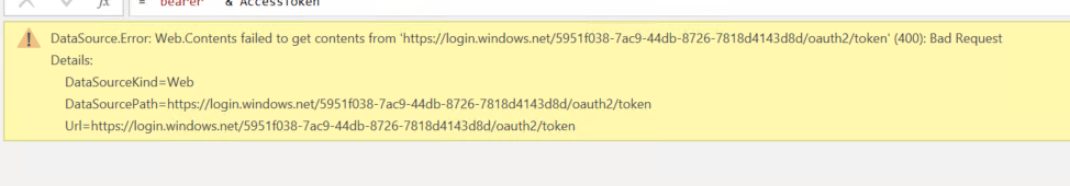Power BI Rest API authentication token error - Microsoft Fabric Community
