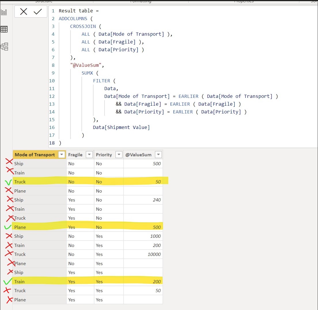 Solved: DAX equivalent of =sumifs, based on row context - Microsoft ...
