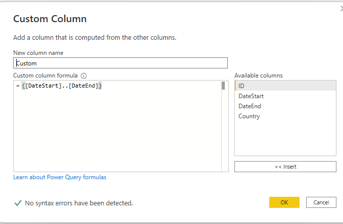 Fill dates between two dates - Microsoft Fabric Community