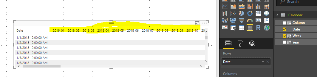 Solved: Error in representing the data in a matrix visual ...