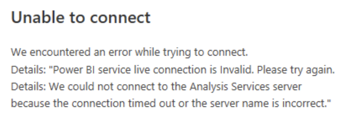 Can't connect to multiple Power BI datasets - Microsoft Fabric Community