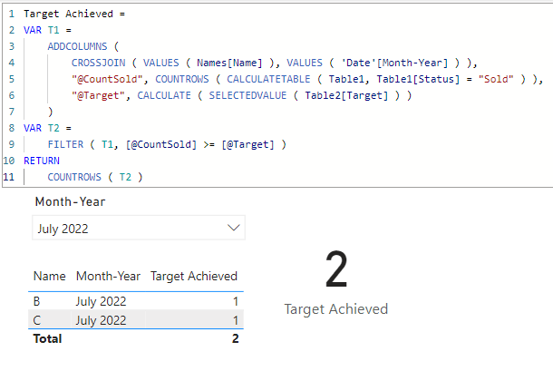 Solved: Count Help: How many people achieved their target - Microsoft ...