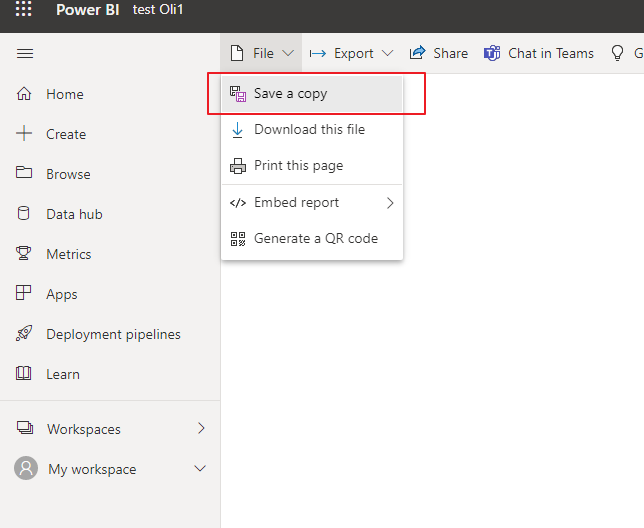 Cannot copy a report to another workspace as Save ... - Microsoft ...