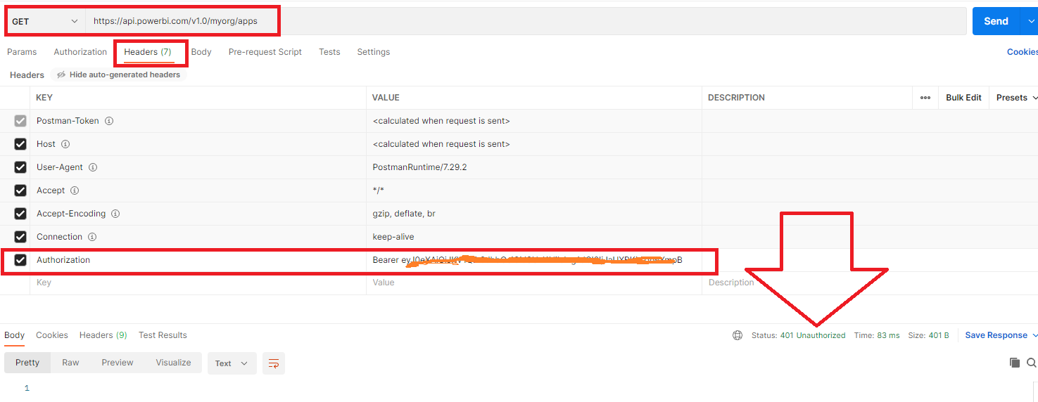 Power BI Rest API Postman "Try-it" - Microsoft Fabric Community