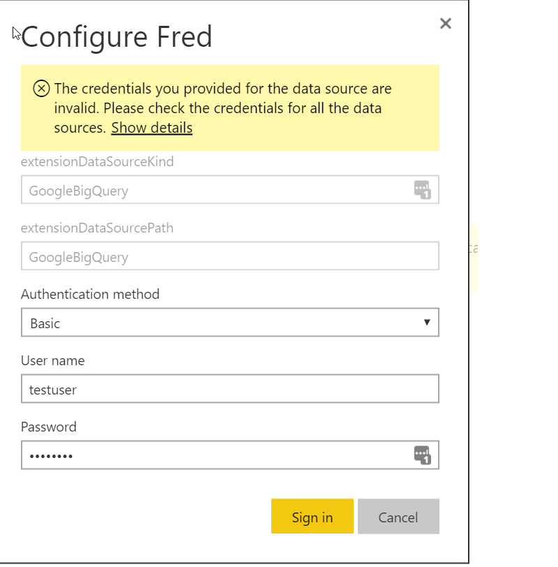 BigQuery - 'Edit Credentials' in Power BI Service ... - Microsoft ...