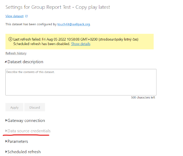 Credentials issues - scheduled refresh problem - Microsoft Fabric Community