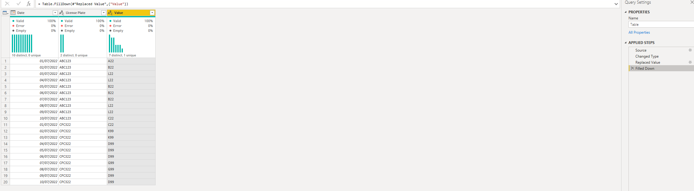 Fill blank values based in the next/last value - Microsoft Fabric Community