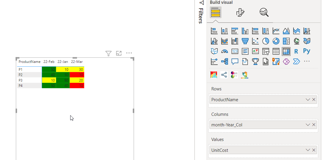 Conditional formatting for each row in Power BI ma... - Microsoft ...