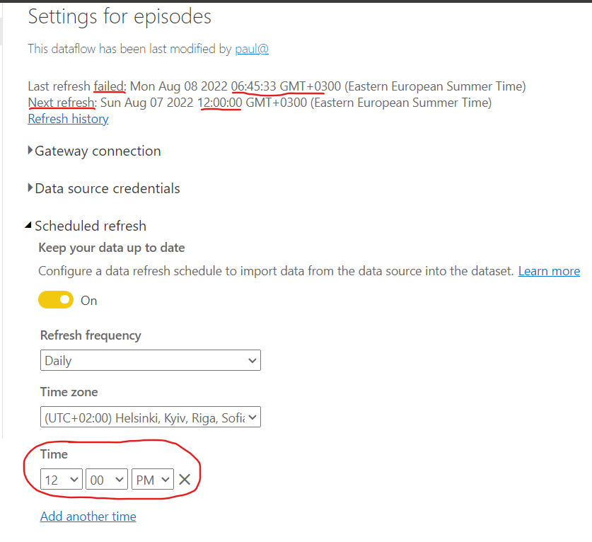 Incorrect time for Dataflow scheduled refresh - Microsoft Fabric Community