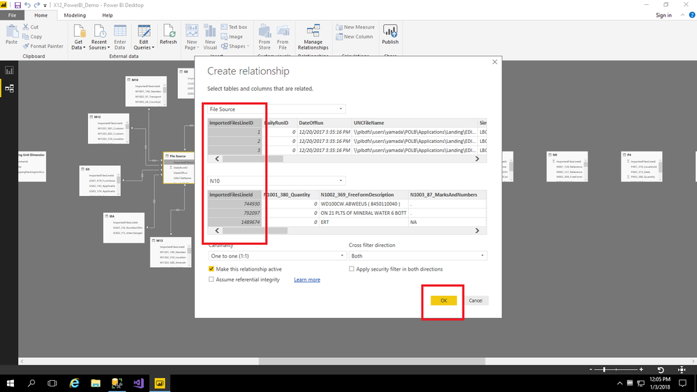 2. The Create relationship window opens