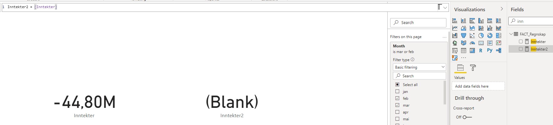 Measure shows blank value - Microsoft Fabric Community