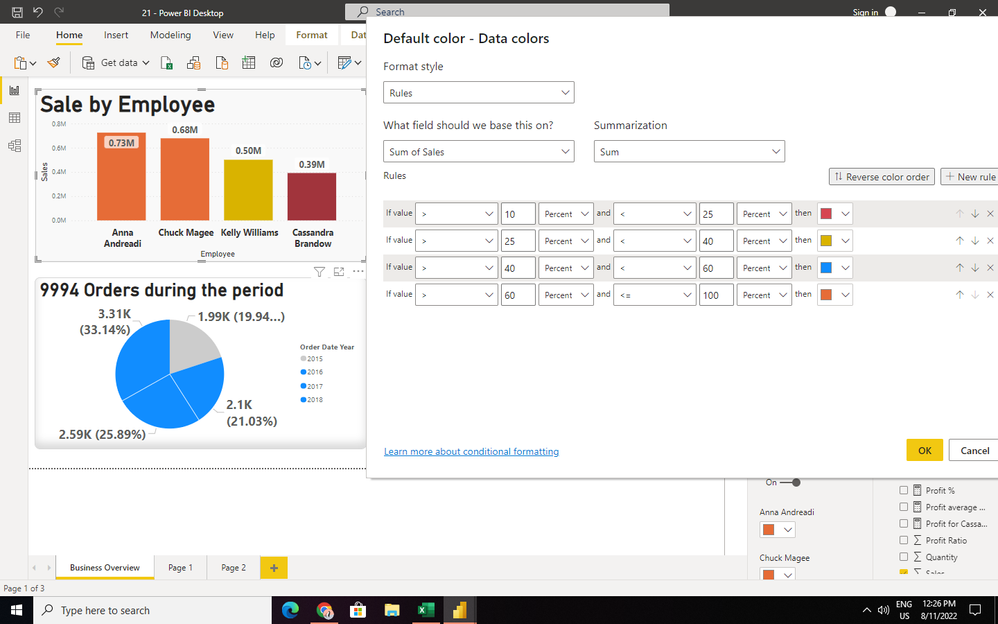 This is how I formatted data bars