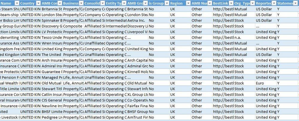 Case 2 Excel output