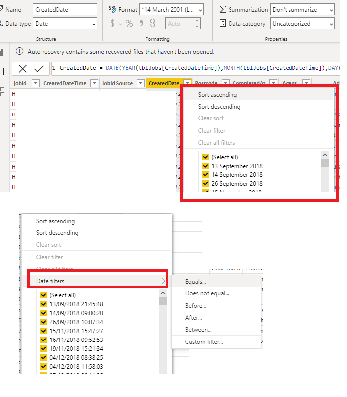 August 2022 bug - date filter missing from column ... - Microsoft ...